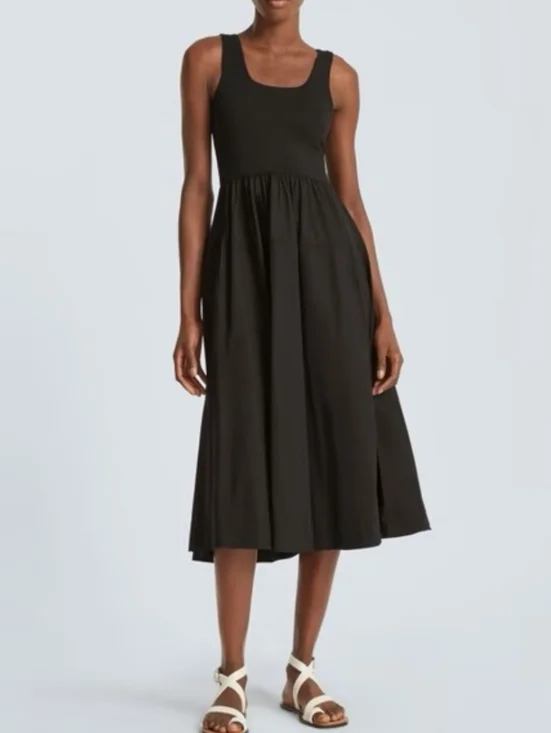 EVERLANE The Riviera Dress Black Pockets Medium - Picture 8 of 12